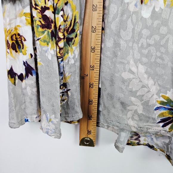 Altar’d State Large Gray Floral Babydoll Tunic Dress Boho Gypsy Flare Sleeve - Picture 13 of 13